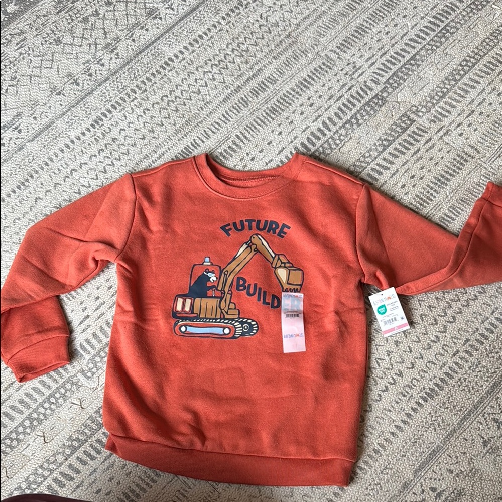 5T Kids Orange Sweatshirt - Future Builder
